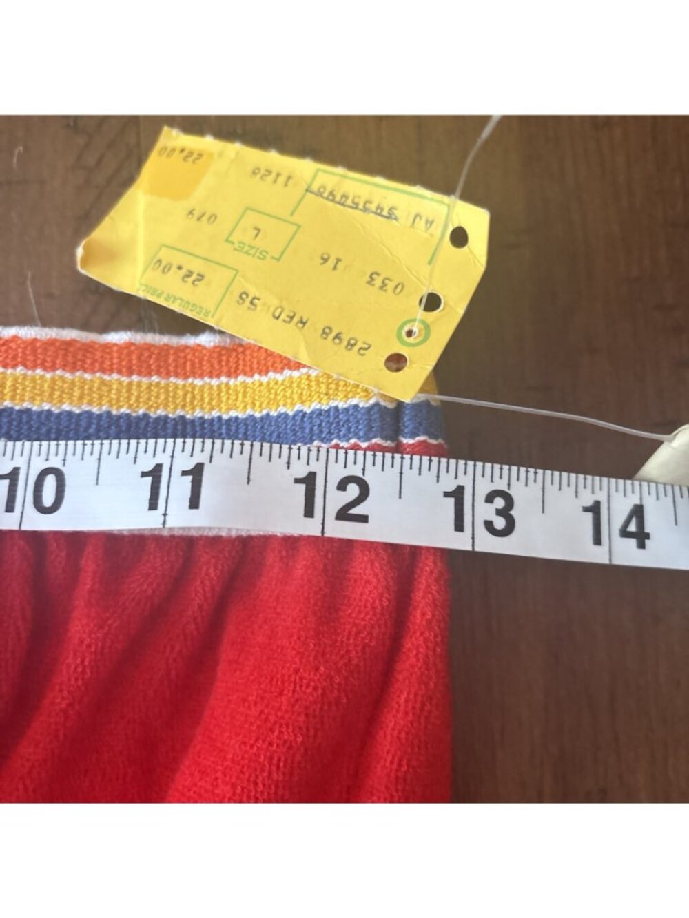 Vintage Red Terry cloth Dress Sundress Yellow Trim Size Large NOS 1970’s Runs Sm - Picture 4 of 8